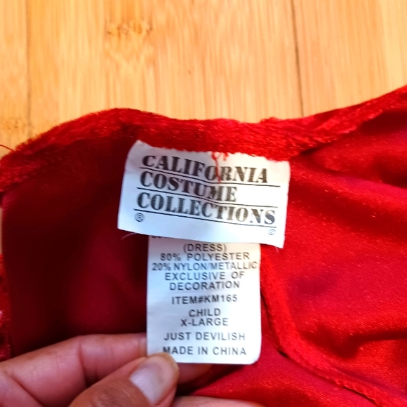 Red Velvet & Sequin Coctail Vintage Style Costume Dress Junior XL - Picture 6 of 6